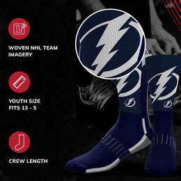 Tampa Bay Lightning Adult NHL Zoom Curve Team Crew Socks - Navy