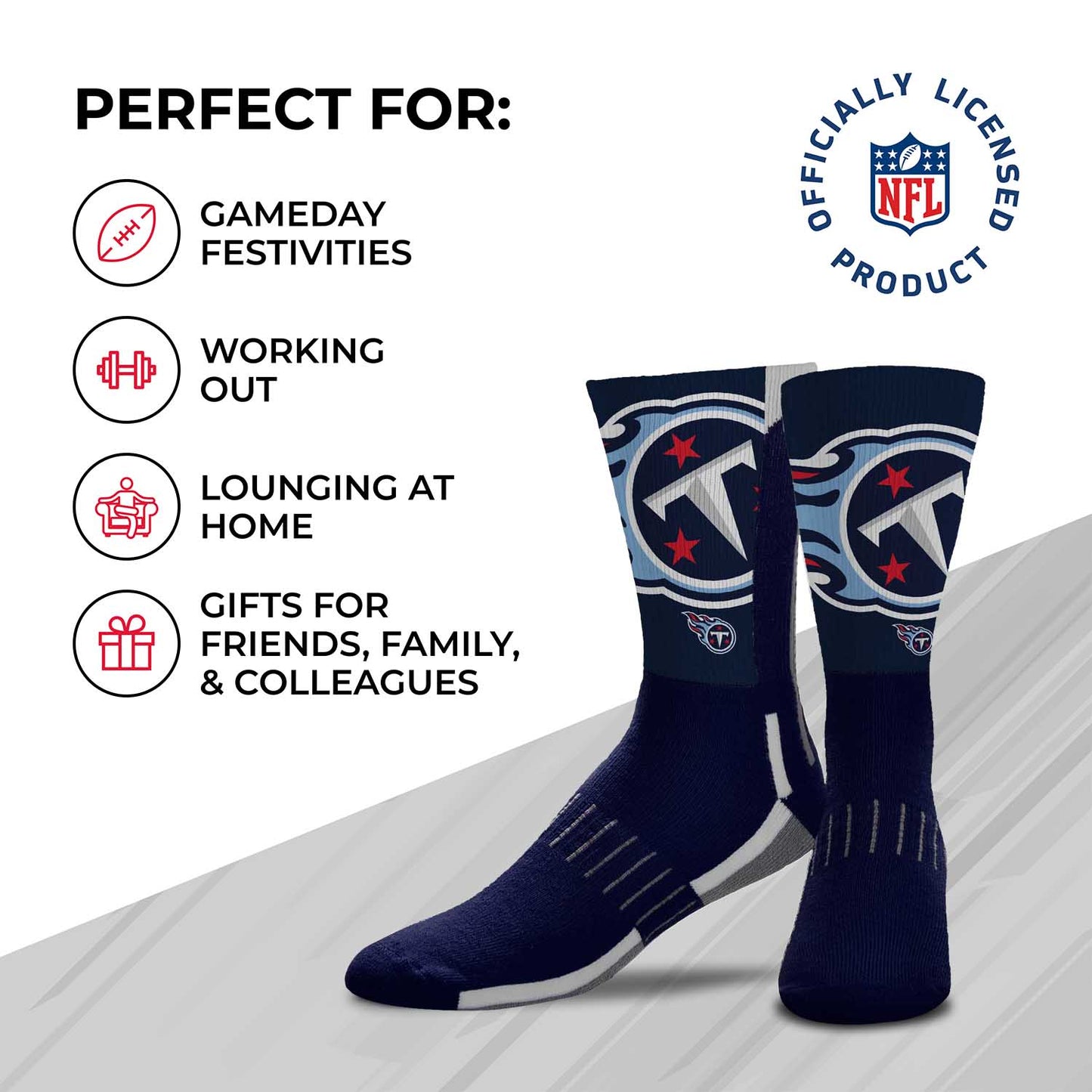 Tennessee Titans NFL Youth V Curve Socks - Team Color