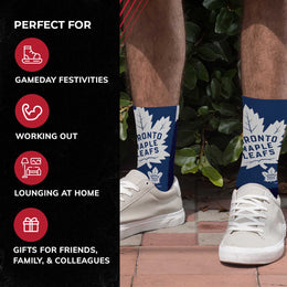 Toronto Maple Leafs Adult NHL Zoom Curve Team Crew Socks - Navy