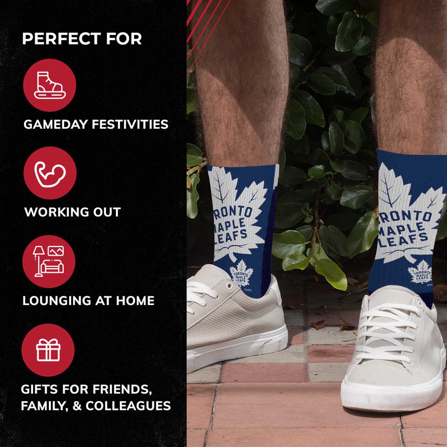 Toronto Maple Leafs Adult NHL Zoom Curve Team Crew Socks - Navy