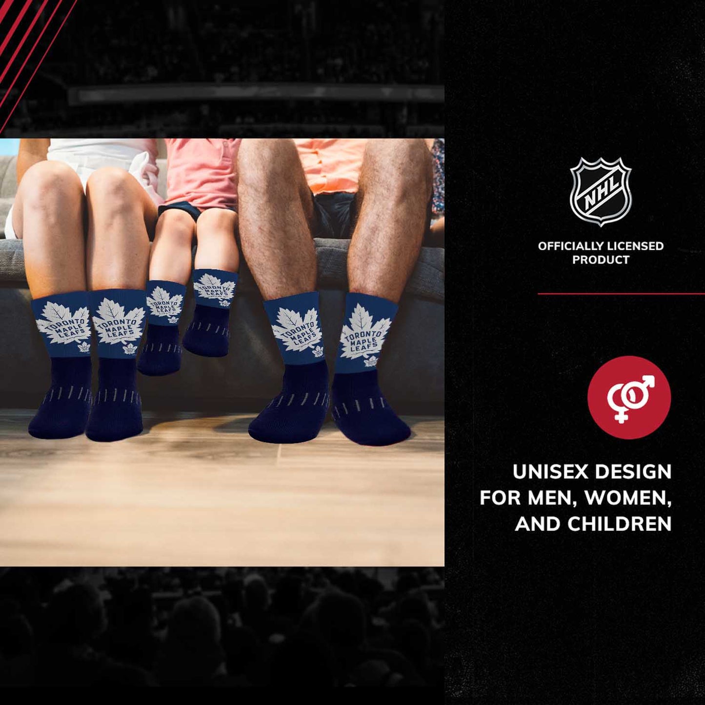 Toronto Maple Leafs Adult NHL Zoom Curve Team Crew Socks - Navy
