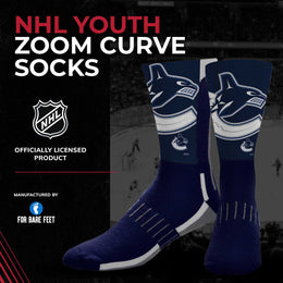 Vancouver Canucks Youth NHL Zoom Curve Team Crew Socks - Navy