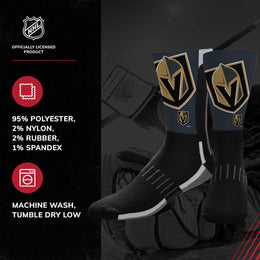Las Vegas Golden Knights Youth NHL Zoom Curve Team Crew Socks - Black