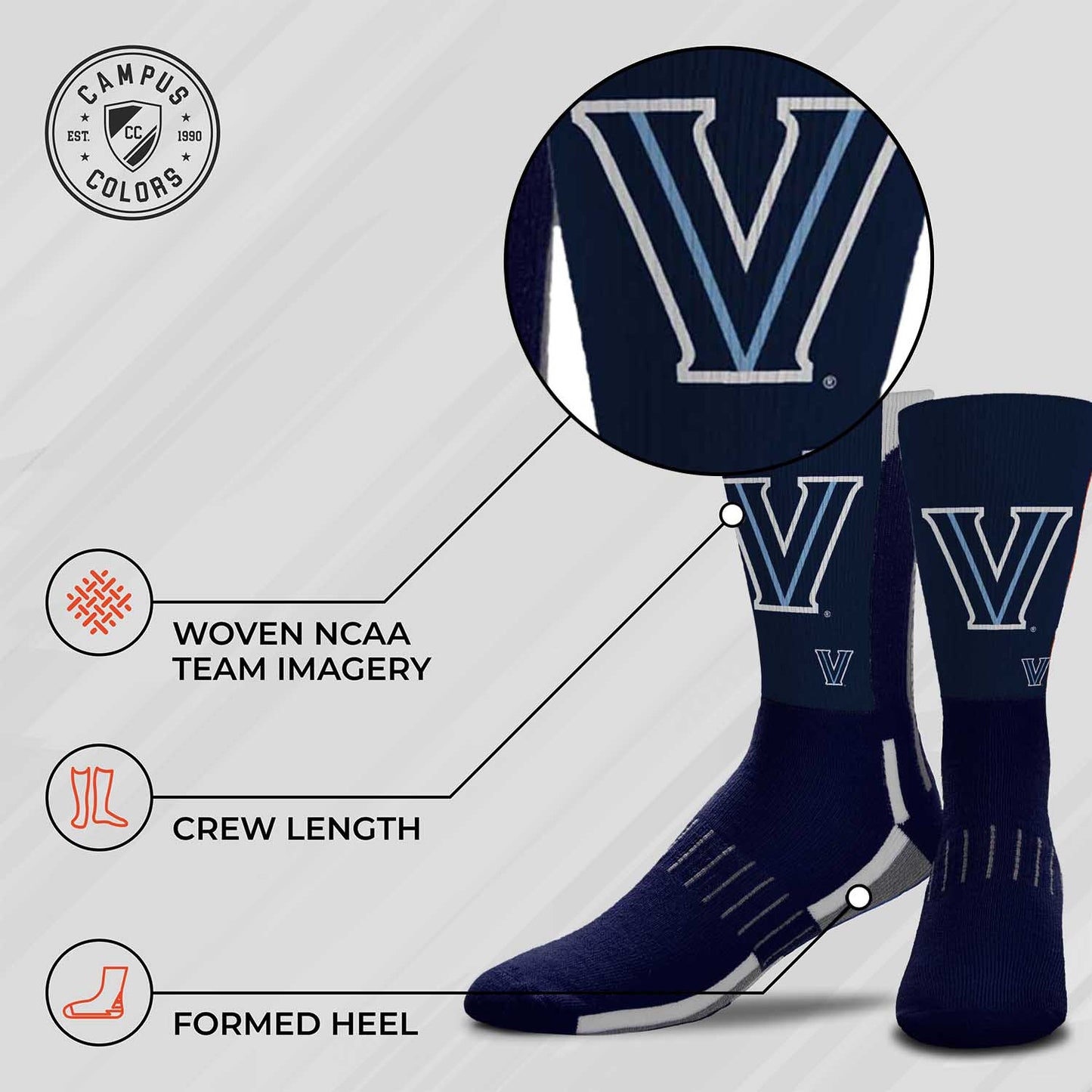Villanova Wildcats NCAA Youth University Socks - Blue