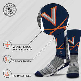 Virginia Cavaliers NCAA Adult State and University Crew Socks - Navy