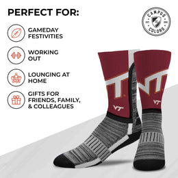 Virginia Tech Hokies NCAA Adult State and University Crew Socks - Maroon