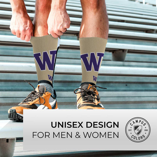 Washington Huskies NCAA Adult State and University Crew Socks - Team Color