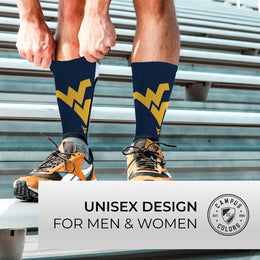 West Virginia Mountaineers NCAA Adult State and University Crew Socks - Navy