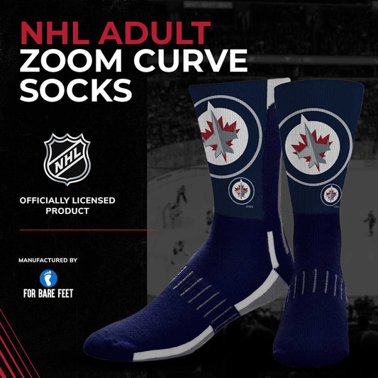 Winnipeg Jets Adult NHL Zoom Curve Team Crew Socks - Navy