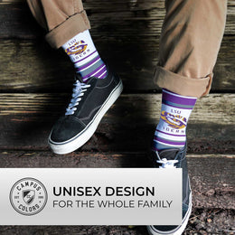 LSU Tigers Collegiate University Striped Dress Socks - Purple