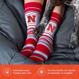 Nebraska Cornhuskers Collegiate University Striped Dress Socks - Red