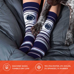 Penn State Nittany Lions Collegiate University Striped Dress Socks - Navy