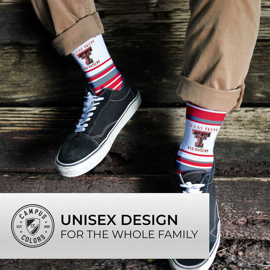 Texas Tech Red Raiders Collegiate University Striped Dress Socks - Red