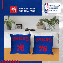 Philadelphia 76ers NBA Decorative Basketball Throw Pillow - Blue
