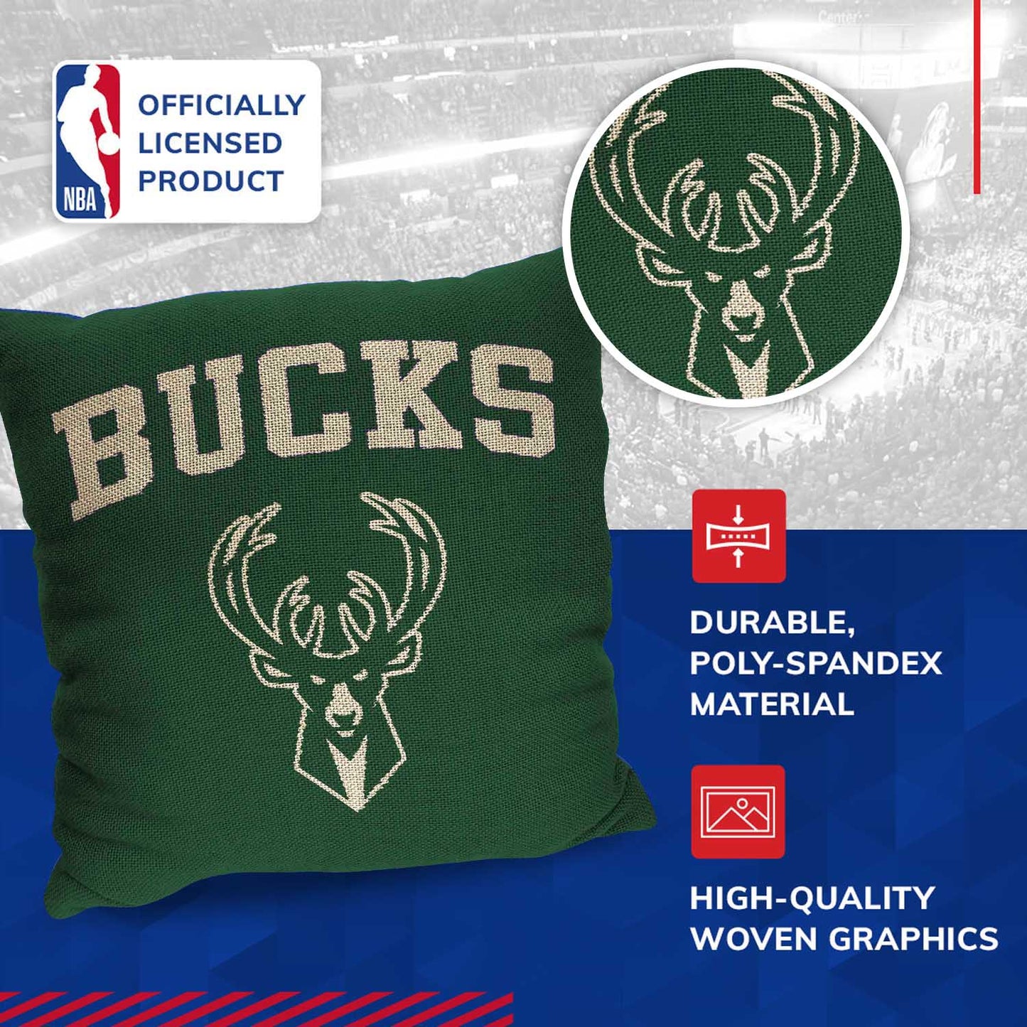 Milwaukee Bucks NBA Decorative Basketball Throw Pillow - Green
