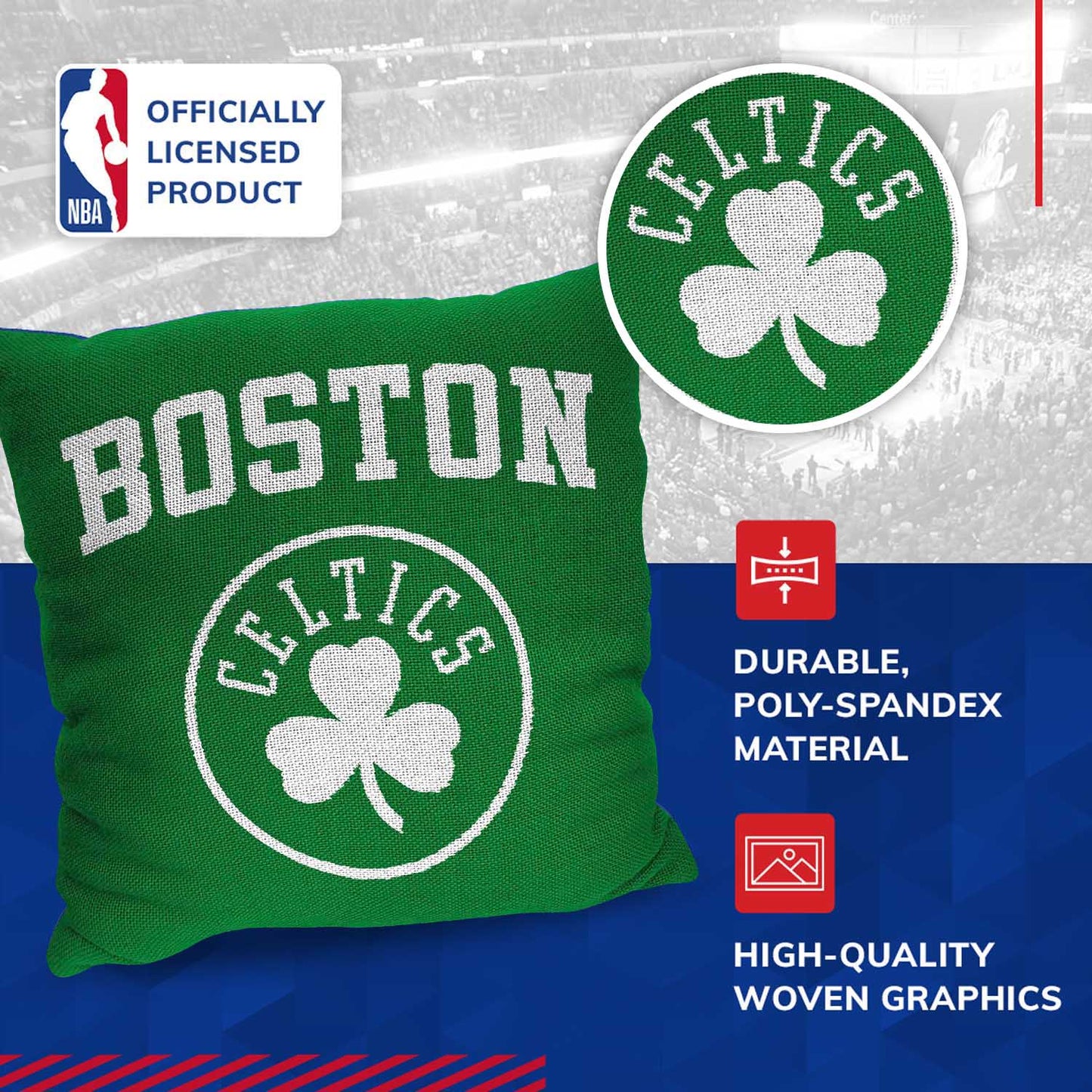 Boston Celtics NBA Decorative Basketball Throw Pillow - Green
