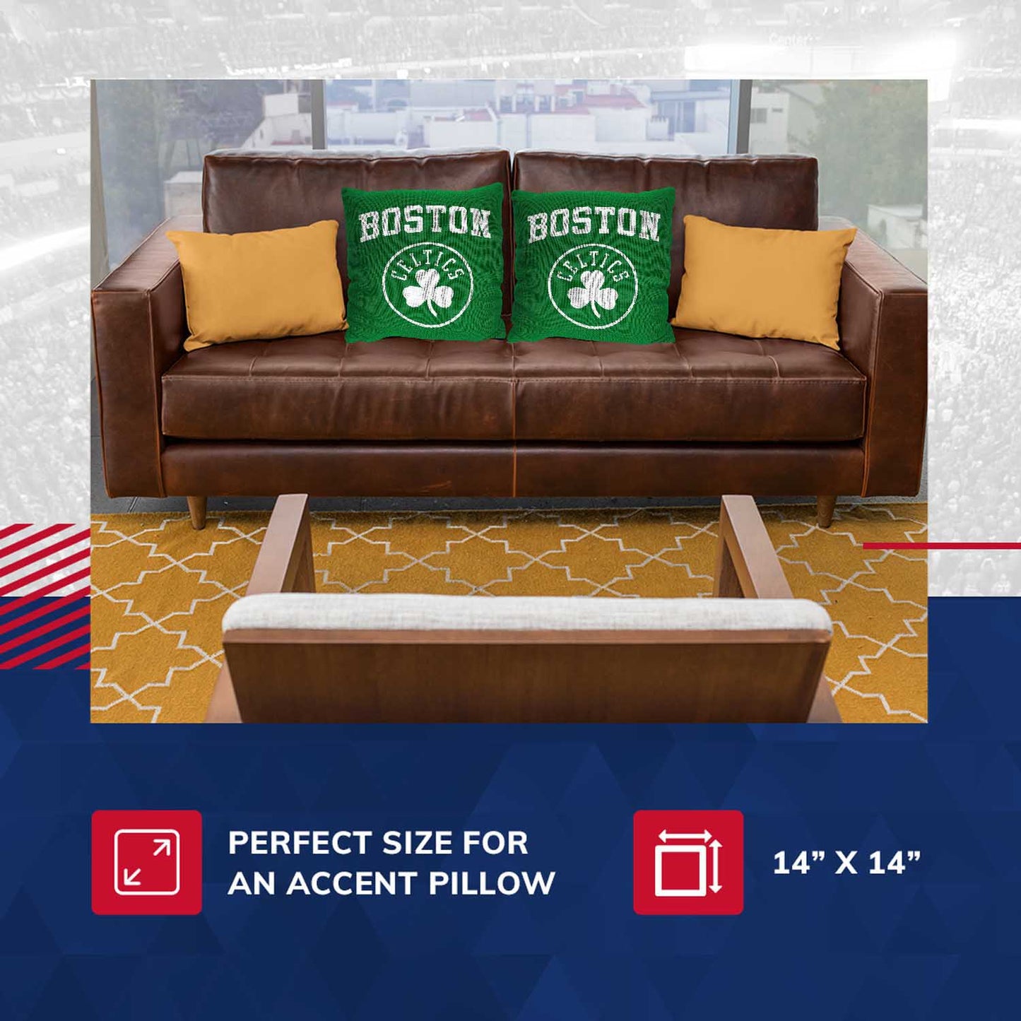Boston Celtics NBA Decorative Basketball Throw Pillow - Green
