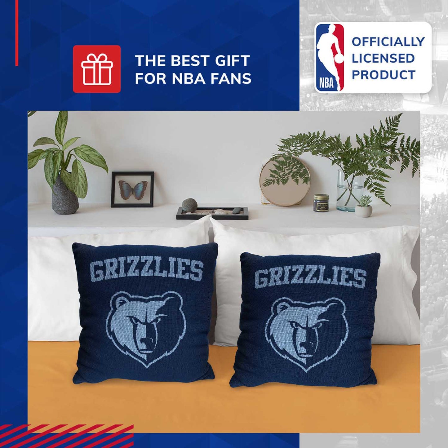 Memphis Grizzlies NBA Decorative Basketball Throw Pillow - Blue