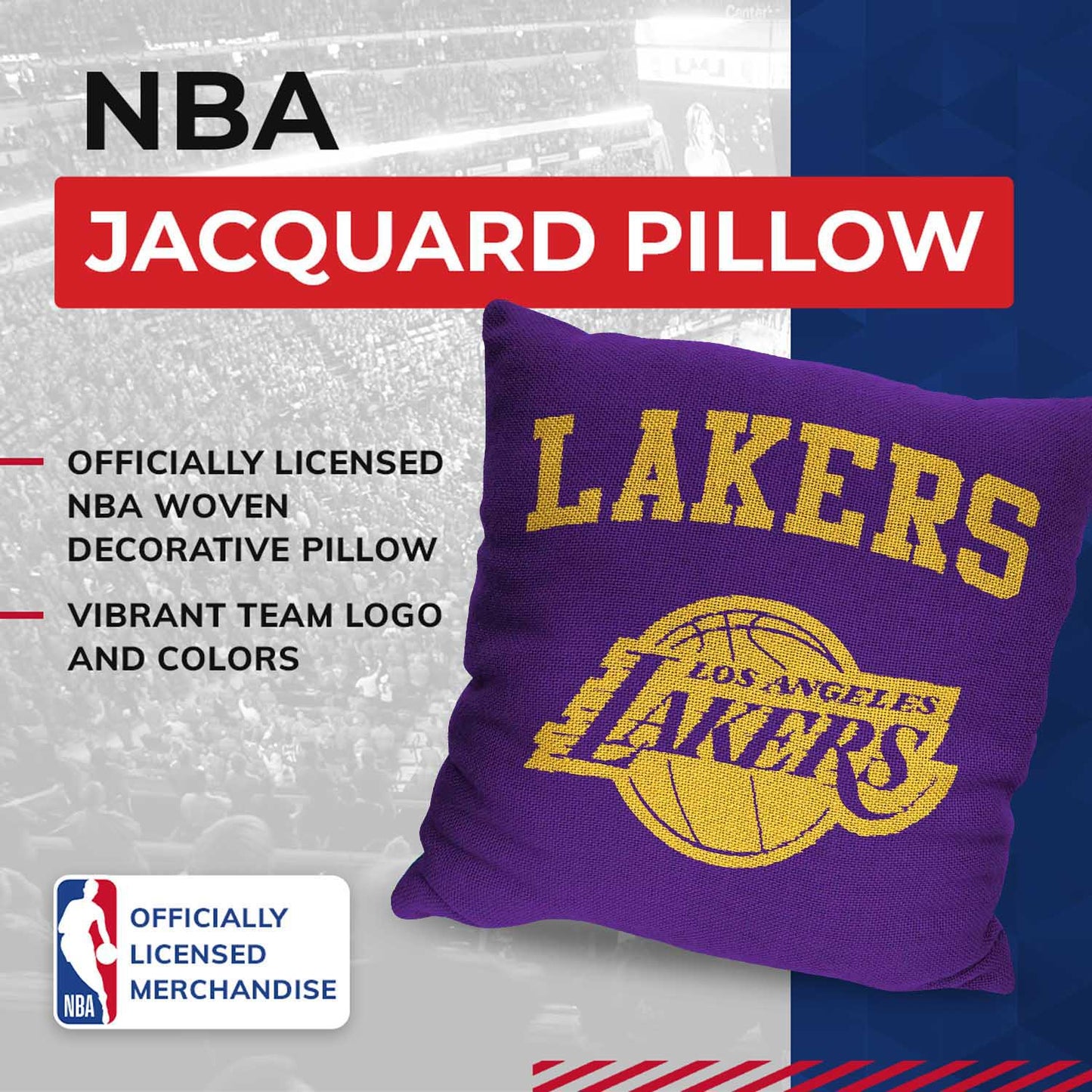 Los Angeles Lakers NBA Decorative Basketball Throw Pillow - Purple