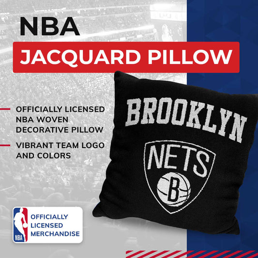 Brooklyn Nets NBA Decorative Basketball Throw Pillow - Black
