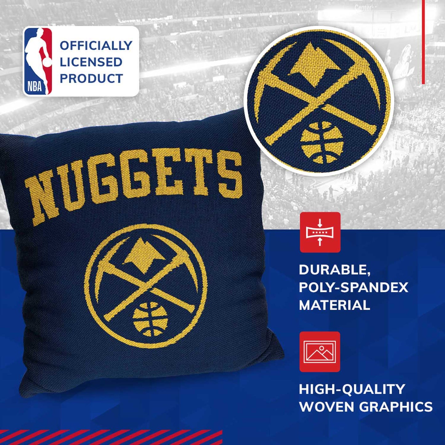 Denver Nuggets NBA Decorative Basketball Throw Pillow - Navy