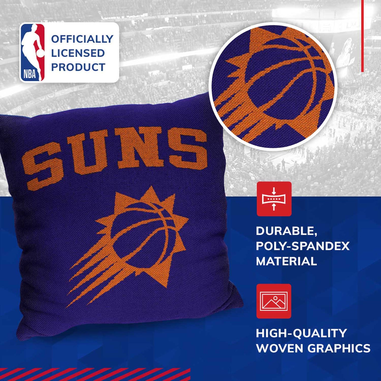 Phoenix Suns NBA Decorative Basketball Throw Pillow - Purple