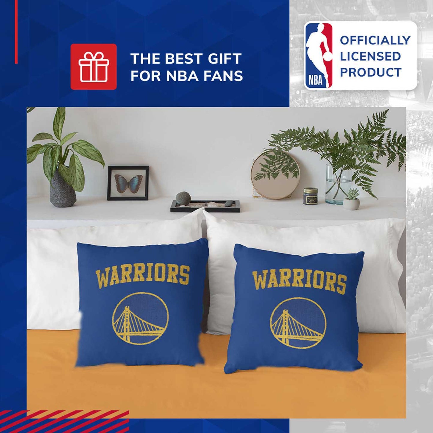 Golden State Warriors NBA Decorative Basketball Throw Pillow - Blue