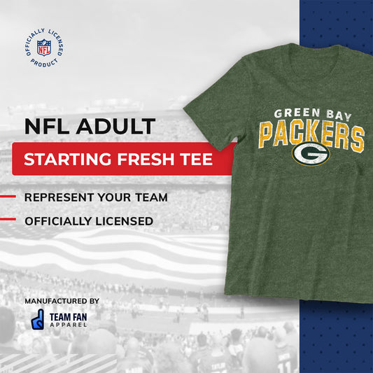 Green Bay Packers NFL Starting Fresh Short Sleeve Heather T-Shirt - Green