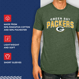 Green Bay Packers NFL Starting Fresh Short Sleeve Heather T-Shirt - Green