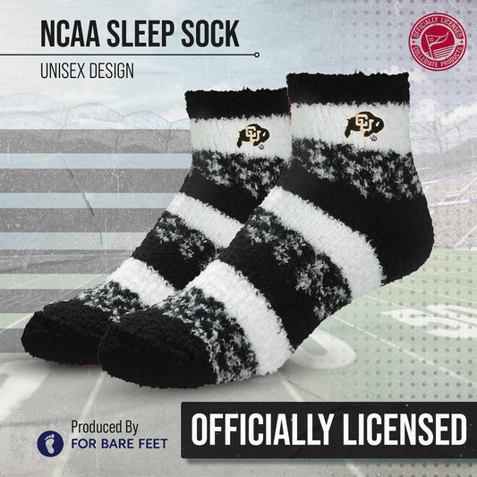 Colorado Buffaloes NCAA Unisex Cozy Soft Sleep Socks - Black