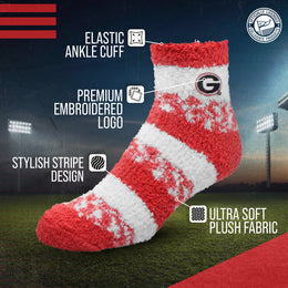 Georgia Bulldogs NCAA Unisex Cozy Soft Sleep Socks - Red