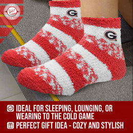 Georgia Bulldogs NCAA Unisex Cozy Soft Sleep Socks - Red