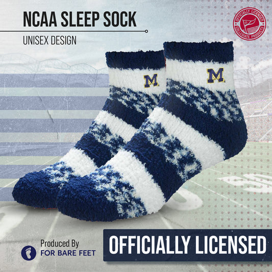 Michigan Wolverines NCAA Unisex Cozy Soft Sleep Socks - Navy