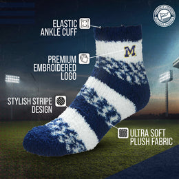 Michigan Wolverines NCAA Unisex Cozy Soft Sleep Socks - Navy