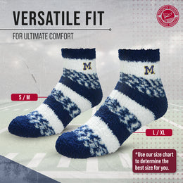 Michigan Wolverines NCAA Unisex Cozy Soft Sleep Socks - Navy