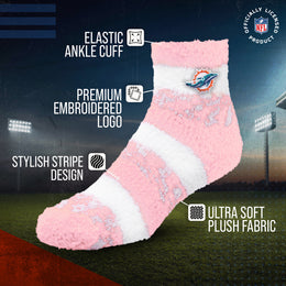 Miami Dolphins Women's NFL Football Cozy Soft Sleep Socks - Pink