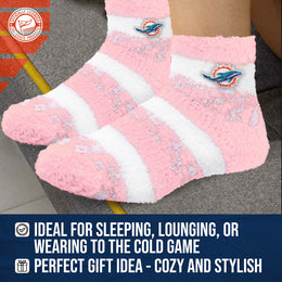Miami Dolphins Women's NFL Football Cozy Soft Sleep Socks - Pink