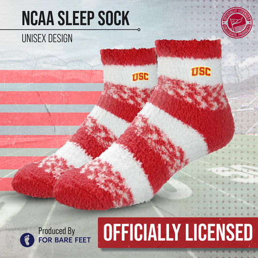 USC Trojans NCAA Unisex Cozy Soft Sleep Socks - Cardinal