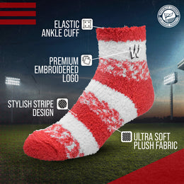 Wisconsin Badgers NCAA Unisex Cozy Soft Sleep Socks - Red
