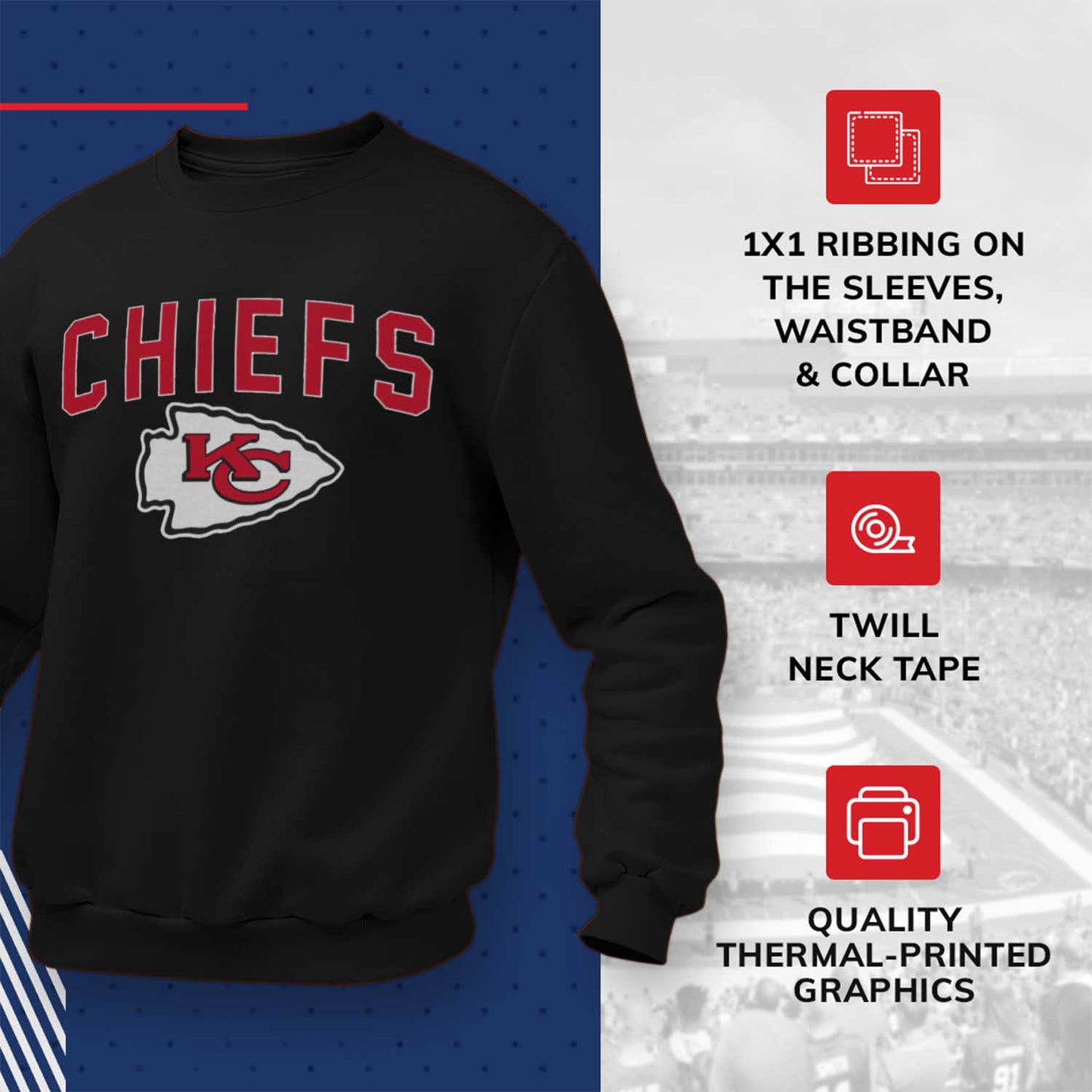 Kansas City Chiefs NFL Home Team Crew - Black