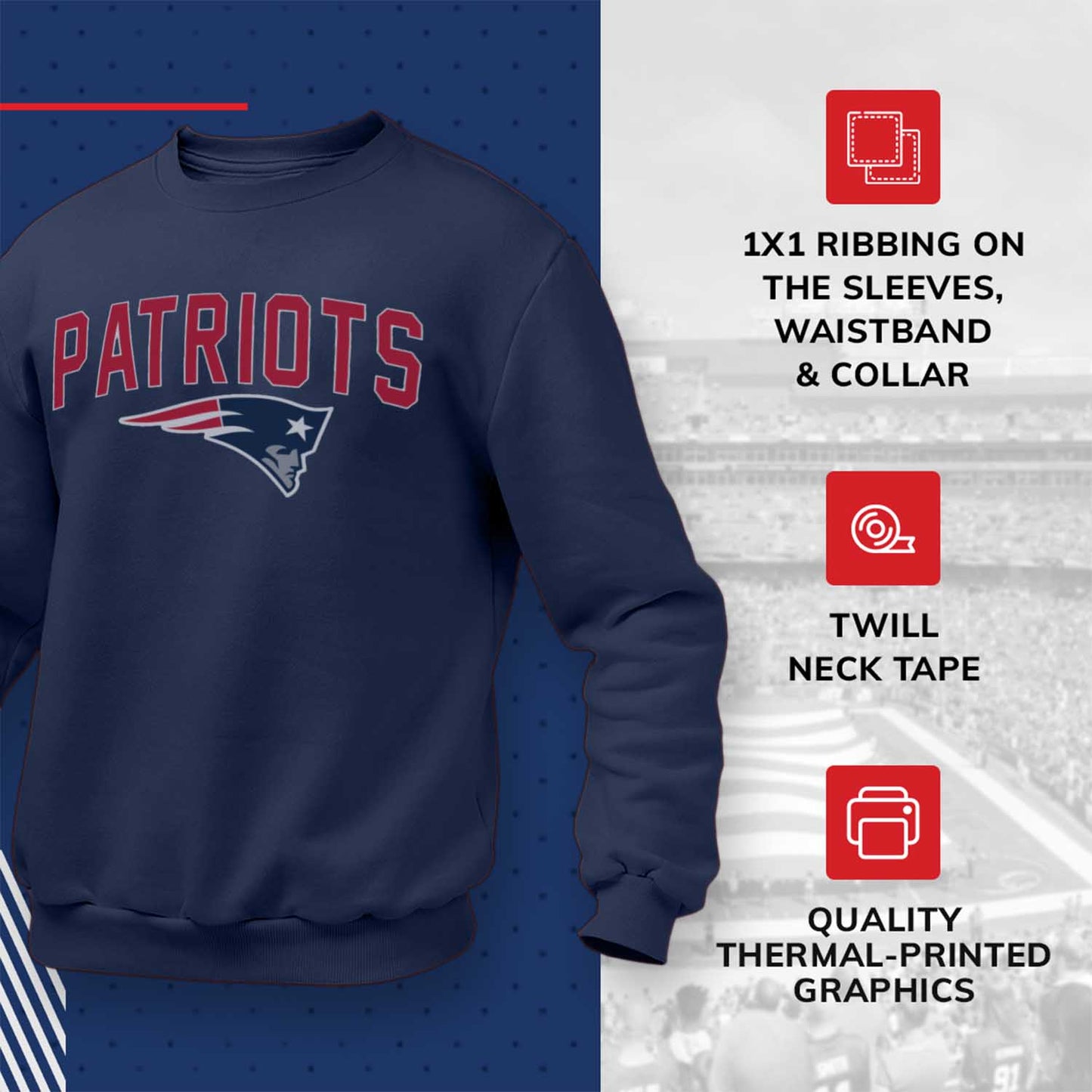 New England Patriots NFL Home Team Crew - Navy