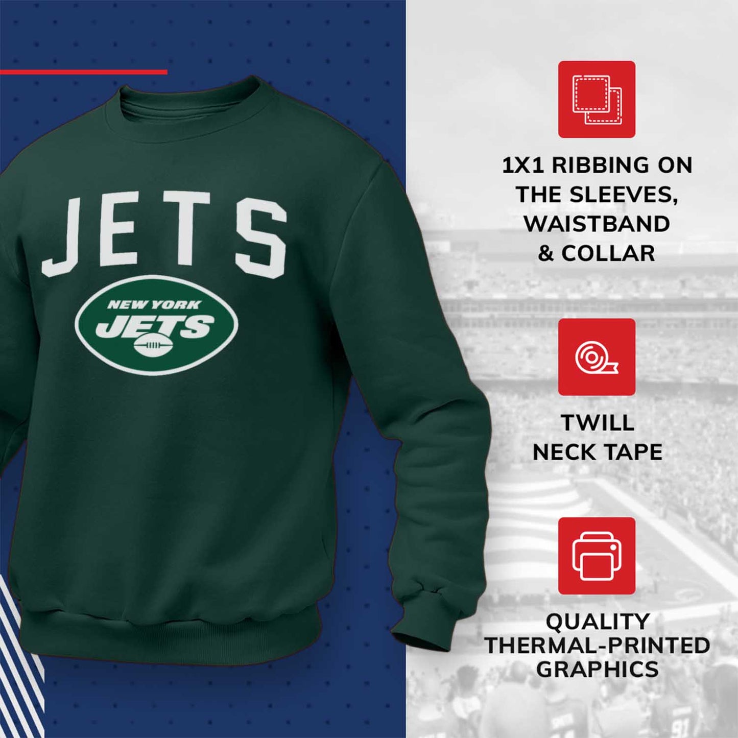 New York Jets NFL Home Team Crew - Forest Green