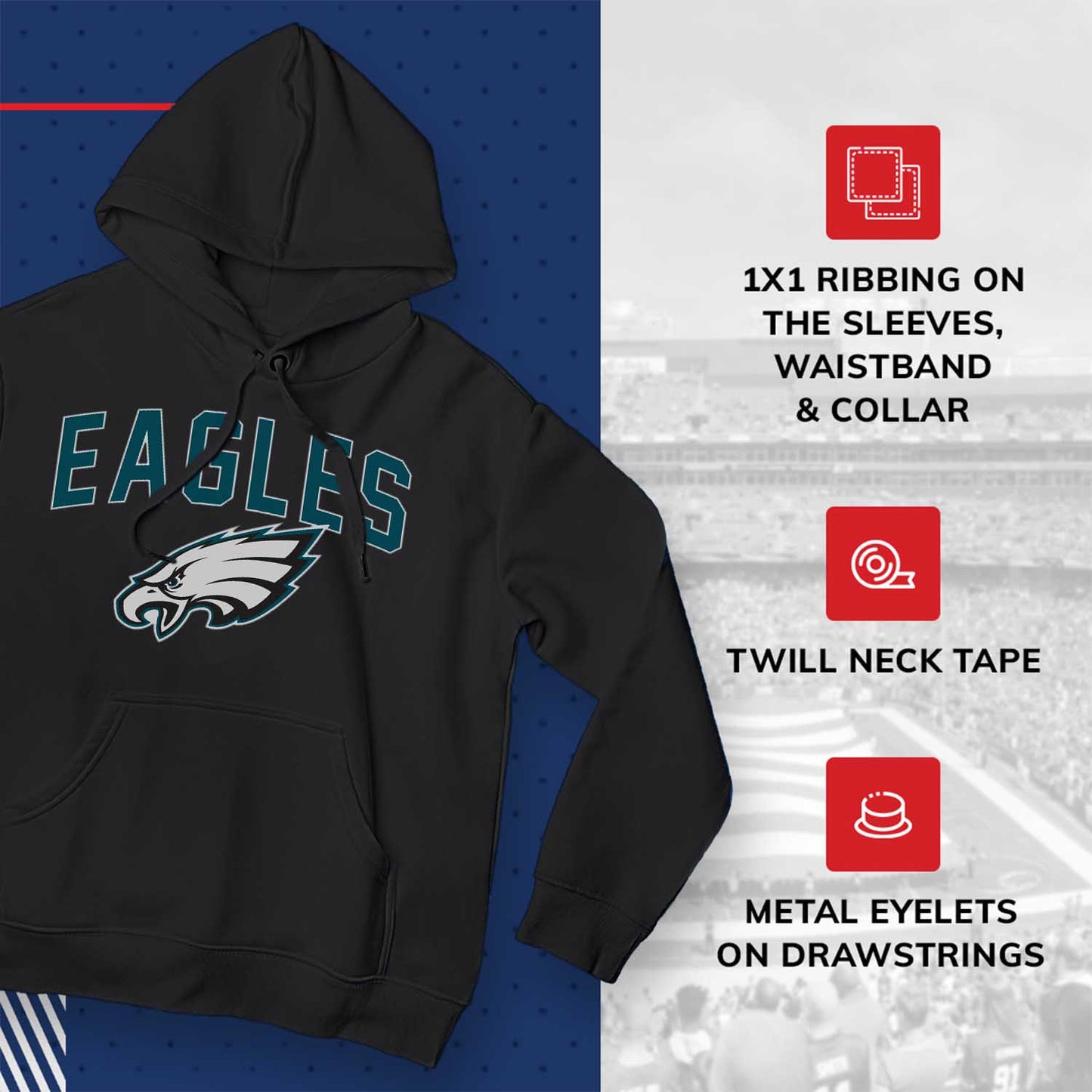 Philadelphia Eagles NFL Home Team Hoodie - Black