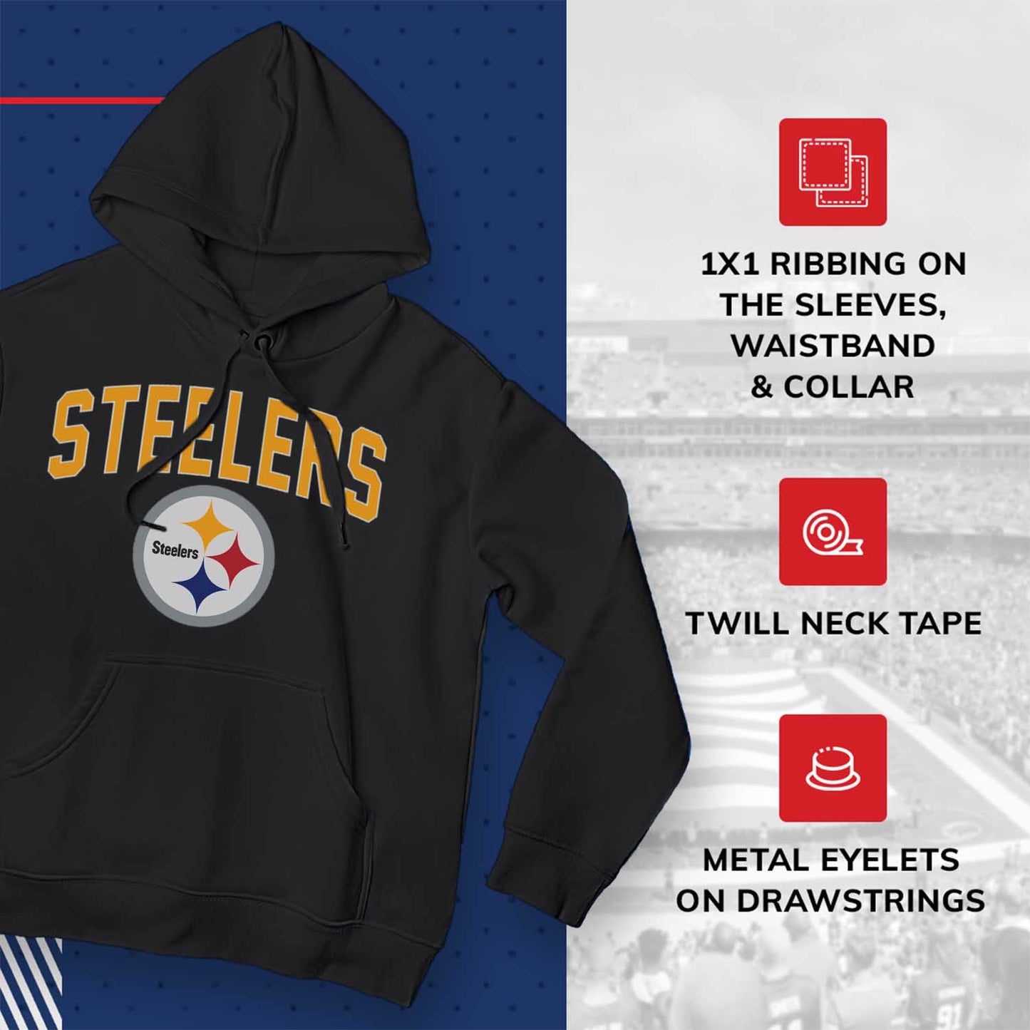 Pittsburgh Steelers NFL Home Team Hoodie - Black