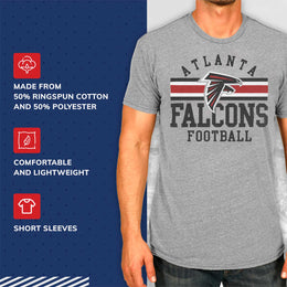 Atlanta Falcons NFL Adult Short Sleeve Team Stripe Tee - Sport Gray