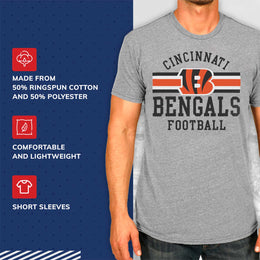 Cincinnati Bengals NFL Adult Short Sleeve Team Stripe Tee - Sport Gray