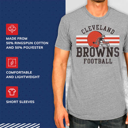 Cleveland Browns NFL Adult Short Sleeve Team Stripe Tee - Sport Gray