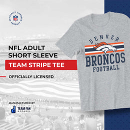 Denver Broncos NFL Adult Short Sleeve Team Stripe Tee - Sport Gray