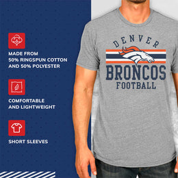 Denver Broncos NFL Adult Short Sleeve Team Stripe Tee - Sport Gray