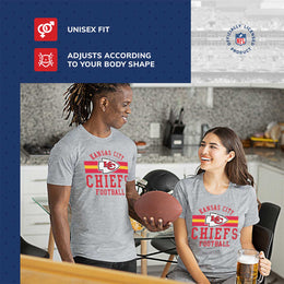Kansas City Chiefs NFL Adult Short Sleeve Team Stripe Tee - Sport Gray